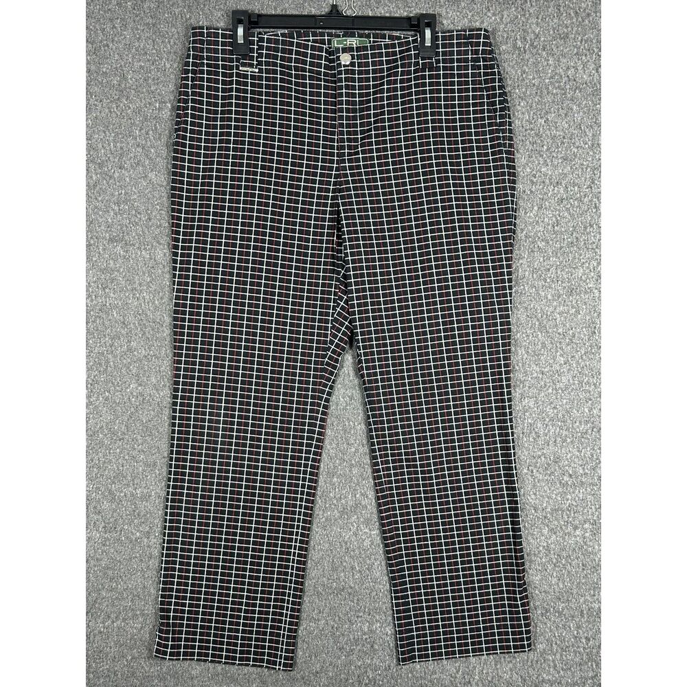 Lauren Ralph Lauren Active Grid Plaid Straight Leg Pants Size 12
